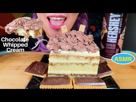 ASMR 티라미수 케이크와 초코 휘핑크림 먹방| TIRAMISU CAKE + HERSHEY’S WHIPPED CREAM CURIE. ASMR