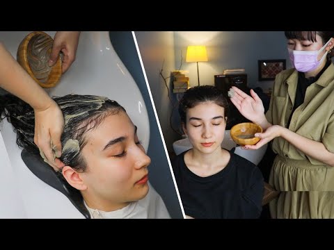 I got Japanese-Chinese SCALP Herbal Head SPA, Soft spoken ASMR