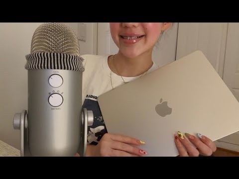 ASMR unboxing my new macbook air!