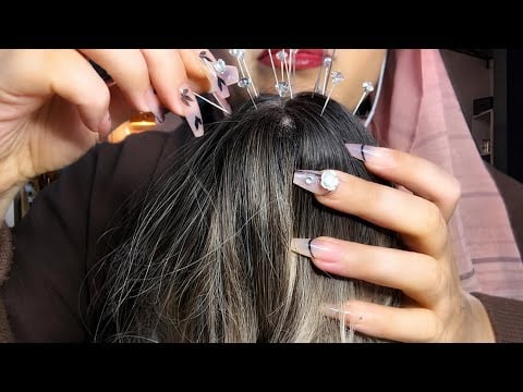 ASMR Wig On Mic Scratching & Pins Plucking (no talking)