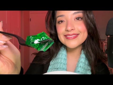 ASMR | Lime and black cherry jello 🍋‍🟩🍒
