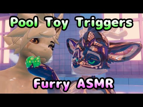 [Furry ASMR] Pool Toy Triggers /Ft. Fluffy Spirits ASMR/(Latex, Kissing)