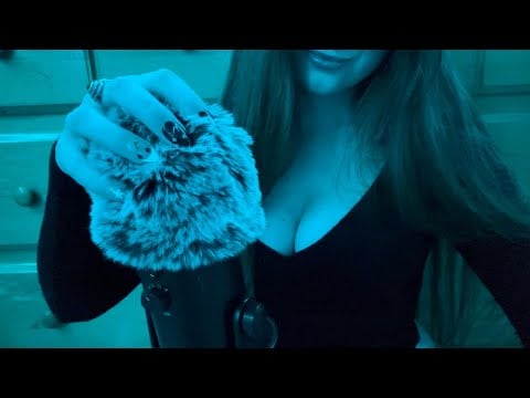 ASMR Whisper Ramble & Fluffy Mic Scratching (color changing background)