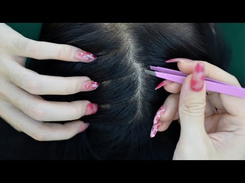 ASMR Scalp Check ~ Hair Parting & Hair Plucking For Relaxation ( Asmr No Talking )