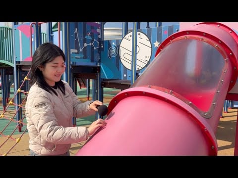 ASMR IN PLAYGROUND 🛝 (multiple public) / various tapping, scratching 🦌🧡