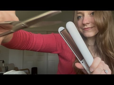 asmr fast & aggressive haircut and style 💇‍♀️💗