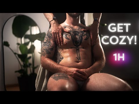 Slow ASMR Chest and Shoulders Massage No Talking