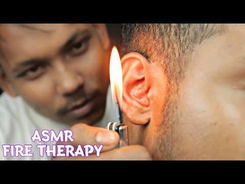 Ear Massage With Fire | Head Massage With Lot Of Tingles | ASMR Fire Massage Therapy