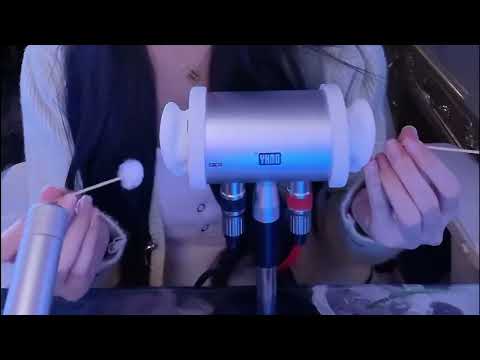 10 Triggers Ear Cleaning ASMR: Feather, Cotton Swabs, Puff & Air Blowing / 1Hr (No Talking)