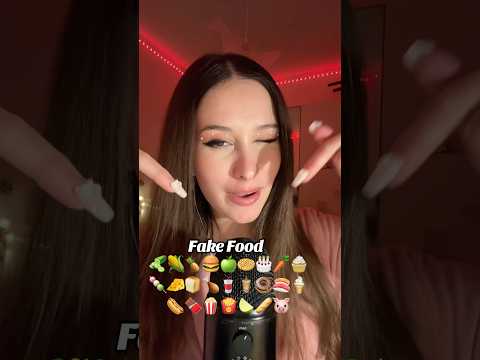 What other fake food should I taste ? 😆 #asmr #fakefood #emojichallenge #asmrfood #eatingsounds
