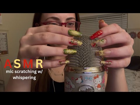 ASMR mic scratching w/ whispering *tapping*high intensity*