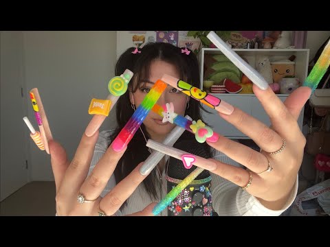 ASMR Nail Tapping & Clacking 💗🌈 | Whispered