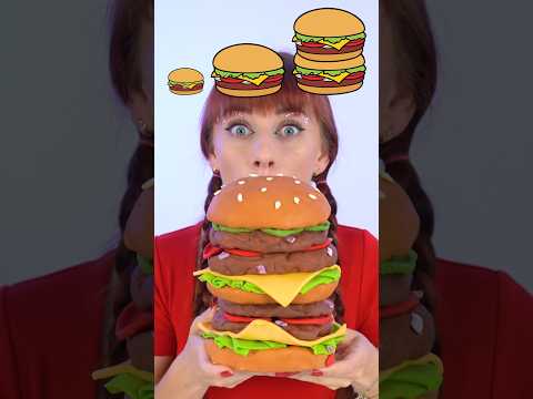 Big, Medium, Small Chocolate, Gummy Burger ASMR #shorts