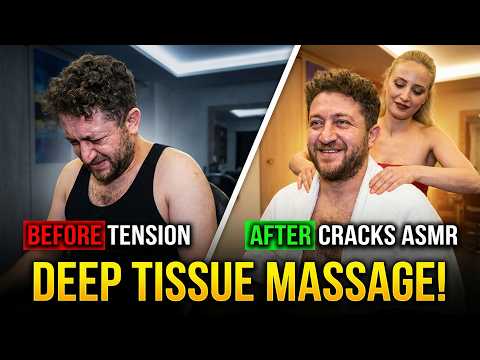 ASIYE GAVE A DEEP TISSUE MASSAGE + CRACKS + ASMR Head, Face, Palm, Back, Chest, Throat, Neck Massage