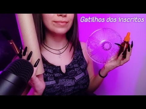 ASMR - Gatilhos que VOCÊS mais gostam (tapping, scratching, hand movements, etc)