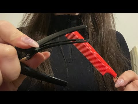 Lofi asmr🎧parting & braiding your hair, clipping and brushing 🎀 no talking 