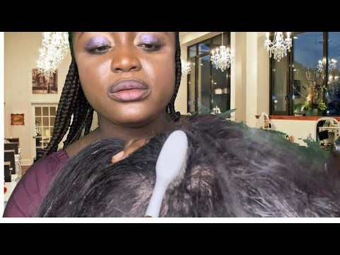 Asmr ✨Roleplay @ hair salon scalp scratching wet flaky scalp NO BUBBLEGUM (requested)