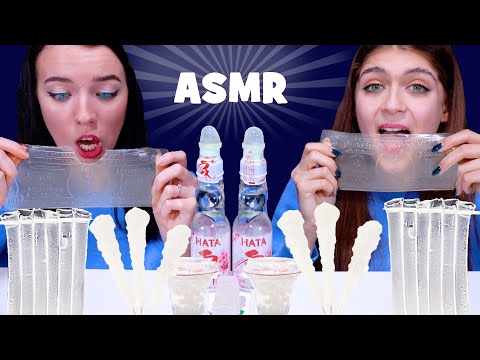 ASMR Clear Food* Sheet Jelly, Rock Candy, Jelly Cups Race MUKBANG 먹방