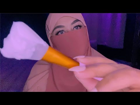 ASMR- MUSLIM FRIEND DOES YOUR SKINCARE FOR🎄 CHRISTMAS PARTY  #asmr #skincareasmr