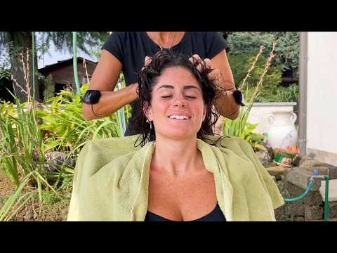 ASMR: Hair and Scalp Treatment at Home with Agave  Head Massage