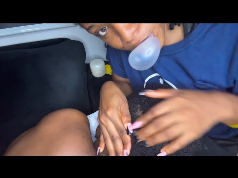 ASMR- Gum Chewing While Playing With My Brother’s Hair (scalp scratching, massage💆 combing🪮Plucking)