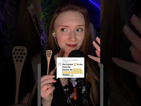 Honey spoon ASMR 🥰 Comment 🍯if you want me to do this trigger more often 🙃