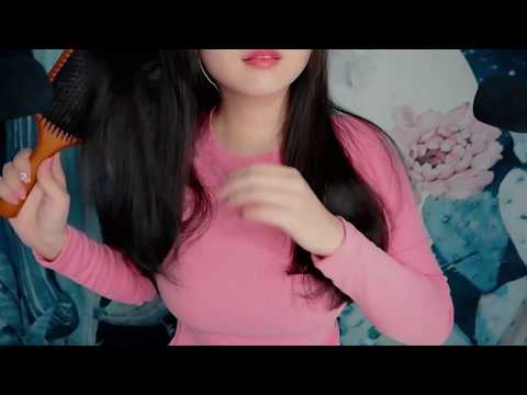 ASMR Relaxing Hair Brushing & Whispering~