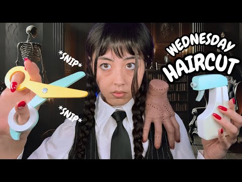 ASMR Wednesday Addams Cuts & Styles Your Hair ✂️ for Ultimate Sleep Relaxation | Hair Brushing