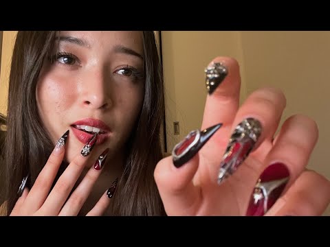 ASMR Close-Up Whispers, Mouth Sounds and Personal Attention (Long Nails)