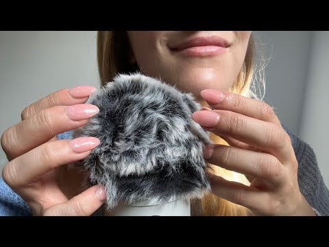 ASMR lovely fluffy mic scratching 😴 tingly tapping 💕