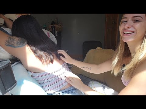 ASMR- Back Scratching & Hair Play W/ My Sister!!