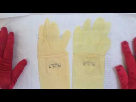 SURGIGEL GLOVES  SIZE  6 1/2  with whispering  [[ASMR]]