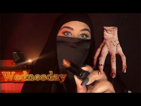 ASMR -  ARAB WEDNESDAY ADDAMS DOES YOUR MAKEUP  🖤✨ ( ROLEPLAY)  #asmrmakeup #wednesday