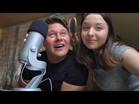 ASMR giving my friend a head massage! (tingly and relaxing)