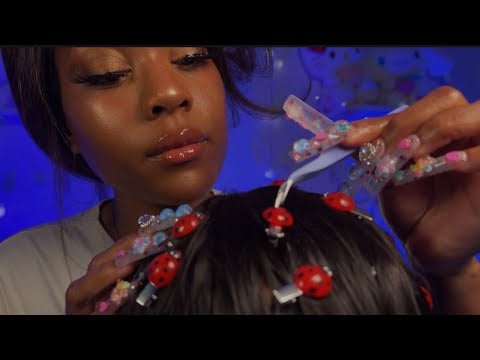 ASMR Sweet Girl In The Back Of Class Checks You For Lice | Plucking,Parting, and Scalp Massage