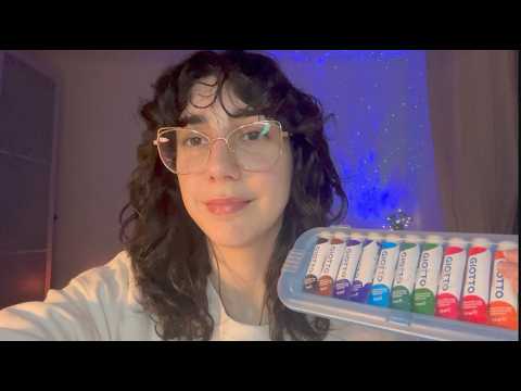ASMR ITA | TI DIPINGO IL VISO (whispering, rain sound)