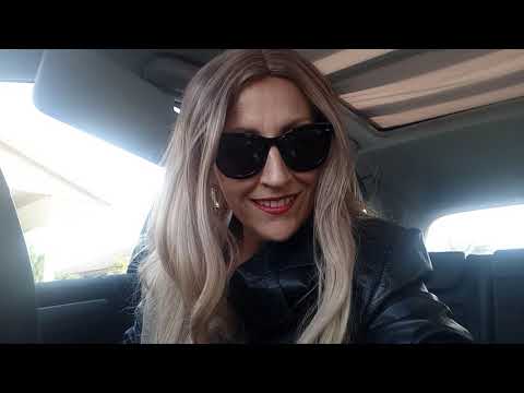 ASMR Serafina Daytime Drive in Belted Black Leather, Leather Heels and Long Leather Gloves.