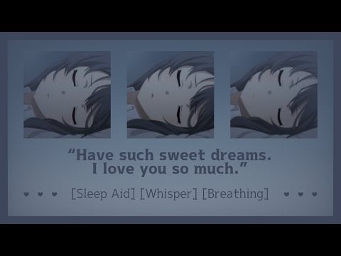 Your GF helps you fall asleep [ASMR Girlfriend RP F4A] [Sleep Aid] [Whisper] [Breathing] [Bed Sound]