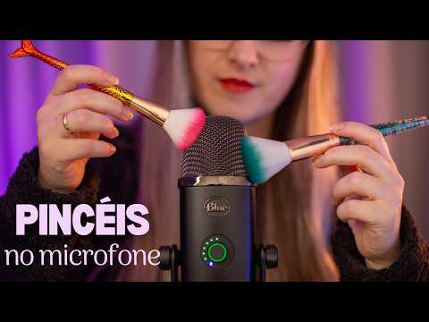 ASMR 💤 VOCÊ VAI BABAR DE SONO 😴| PINCÉIS NO MICROFONE | BINAURAL | SONS DE BOCA | MICROFONE BRUSHING