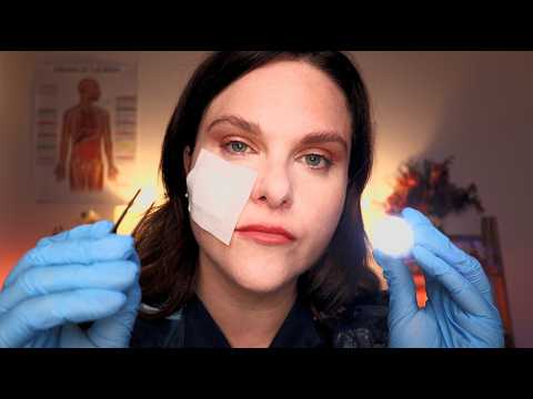 ASMR Detailed Nurse Check Up & Wound Care