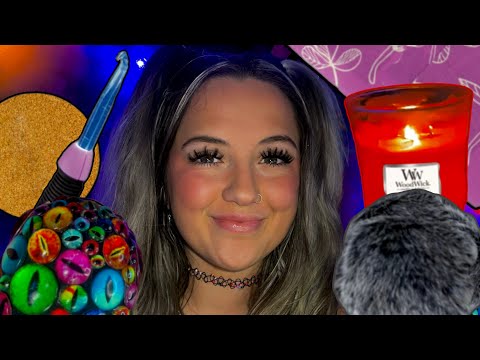 ASMR LIVE pt. 1 🌸💗🎀 — scratching, mouth sounds, beeswax, crackles, light triggers, & fluffy mic!