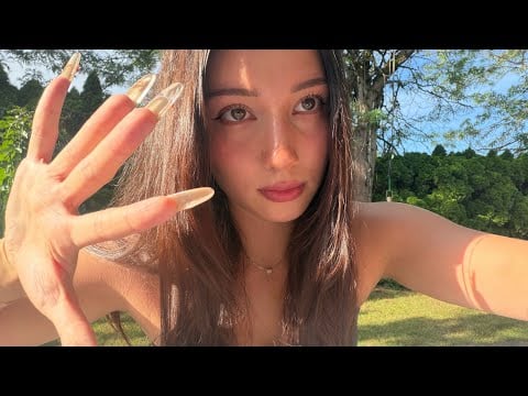 ASMR outside 🌳 (aka my backyard)