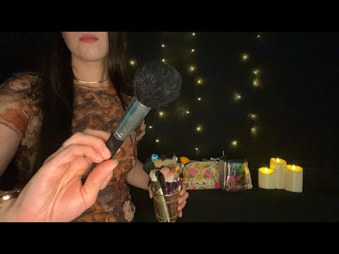 ASMR 1 Hour Doing Your Makeup Backstage (realistic sounds)