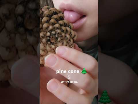 Pine cone & spit painting your face #asmr #shorts