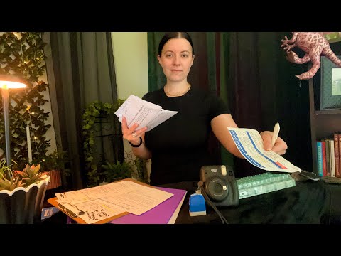ASMR Renewing Your Drivers License | Typing, Writing, Paper Shuffling, Stamping, Camera Sounds