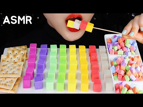 RAINBOW CUBE CHEESE ASMR RAINBOW CHEESE ASMR FROZEN MARSHMALLOW ASMR
