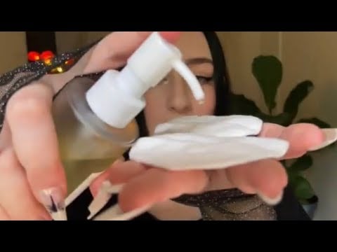 *one minute asmr* doing your makeup & skincare + treats