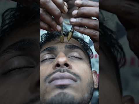 Old School Barber Doing ASMR Pin Pen Massage Therapy #shorts