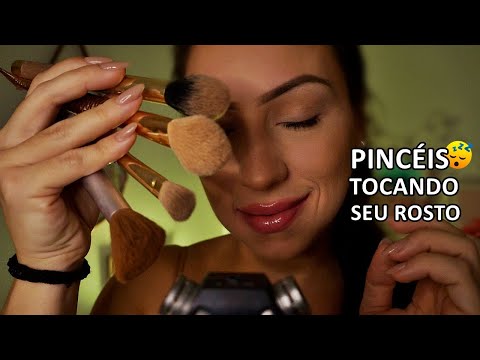 ASMR: MUITOS PINCÉIS TOCANDO SEU ROSTO | VÍDEO PARA DORMIR