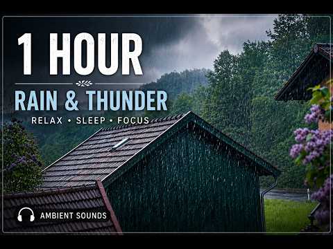 COZY RAIN & THUNDER AMBIENCE 1HOUR FOR DEEP SLEEP & RELAXATION